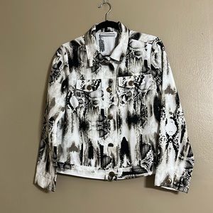 Sag Harbor Snake Print Lightweight Jacket/ Blazer Slit Front Pockets Sz LP